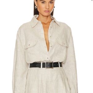 Helsa Linen Button Down Shirt & Short (Full Matching Set)